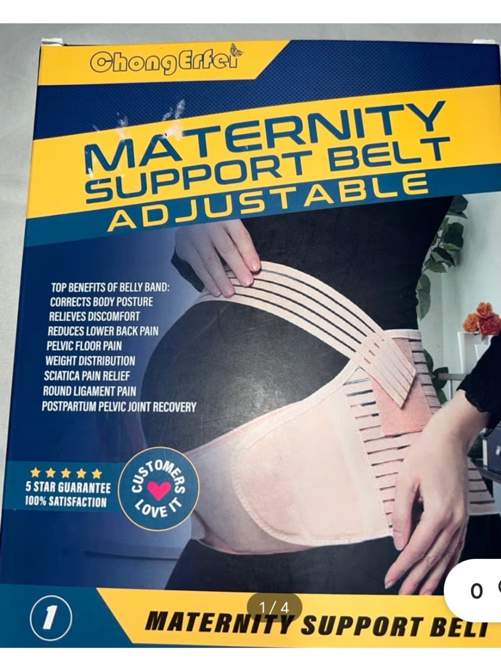 ChongEffei Adjustable Maternity Support Belt - Light Pink